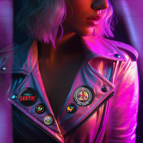 Roll with It Roller Skate Button Pins Set - 5 Pack, Skater Love, Roller Skate Accessories, Roller Skate Gifts, Roller Skate Pins